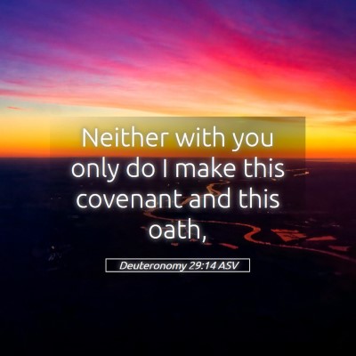 Picture 05 - Deuteronomy 29:14 ASV - Neither with you only do I make this covenant and - Bible Verse Picture