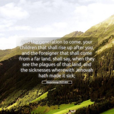 Picture 05 - Deuteronomy 29:22 ASV - And the generation to come, your children that - Bible Verse Picture