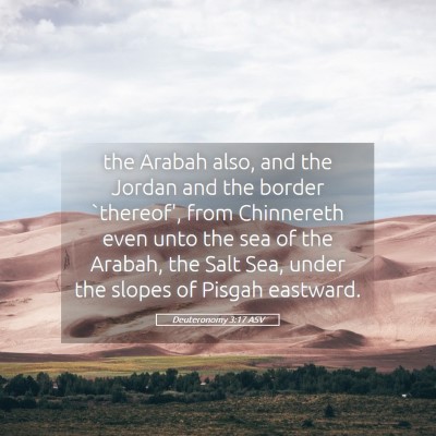 Picture 05 - Deuteronomy 3:17 ASV - the Arabah also, and the Jordan and the border - Bible Verse Picture