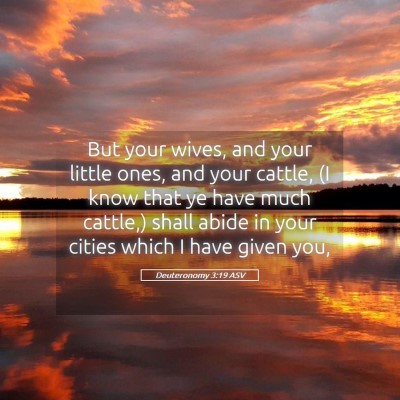 Picture 05 - Deuteronomy 3:19 ASV - But your wives, and your little ones, and your - Bible Verse Picture