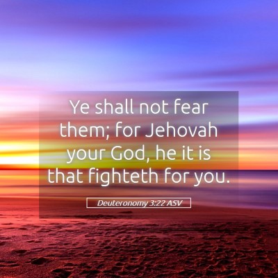 Picture 05 - Deuteronomy 3:22 ASV - Ye shall not fear them; for Jehovah your God, he - Bible Verse Picture