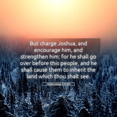 Picture 05 - Deuteronomy 3:28 ASV - But charge Joshua, and encourage him, and - Bible Verse Picture