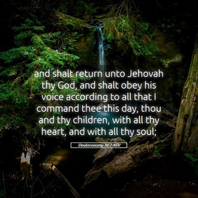 Picture 05 - Deuteronomy 30:2 ASV - and shalt return unto Jehovah thy God, and shalt - Bible Verse Picture
