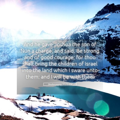 Picture 05 - Deuteronomy 31:23 ASV - And he gave Joshua the son of Nun a charge, and - Bible Verse Picture