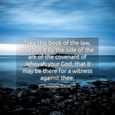 Picture 05 - Deuteronomy 31:26 ASV - Take this book of the law, and put it by the side - Bible Verse Picture