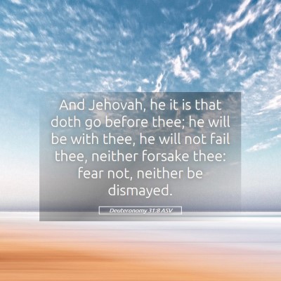 Picture 05 - Deuteronomy 31:8 ASV - And Jehovah, he it is that doth go before thee; - Bible Verse Picture