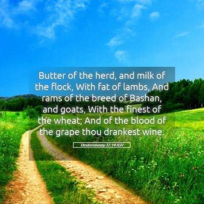 Picture 05 - Deuteronomy 32:14 ASV - Butter of the herd, and milk of the flock, With - Bible Verse Picture