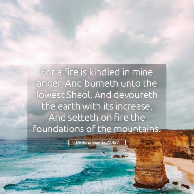Picture 05 - Deuteronomy 32:22 ASV - For a fire is kindled in mine anger, And burneth - Bible Verse Picture