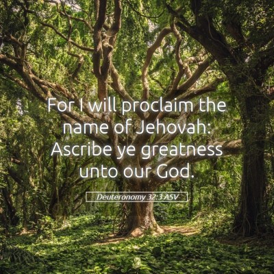 Picture 05 - Deuteronomy 32:3 ASV - For I will proclaim the name of Jehovah: Ascribe - Bible Verse Picture