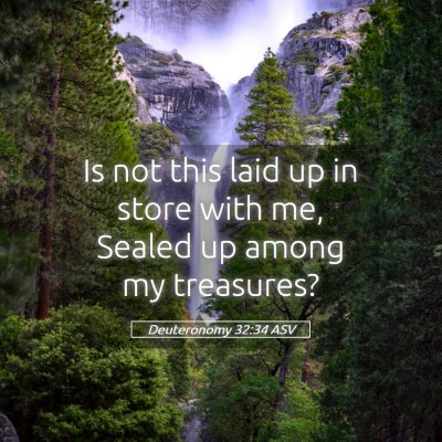 Picture 05 - Deuteronomy 32:34 ASV - Is not this laid up in store with me, Sealed up - Bible Verse Picture