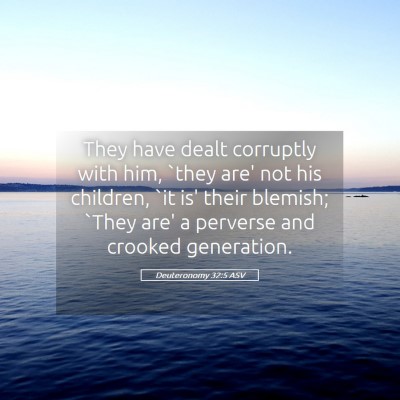Picture 05 - Deuteronomy 32:5 ASV - They have dealt corruptly with him, `they are' - Bible Verse Picture