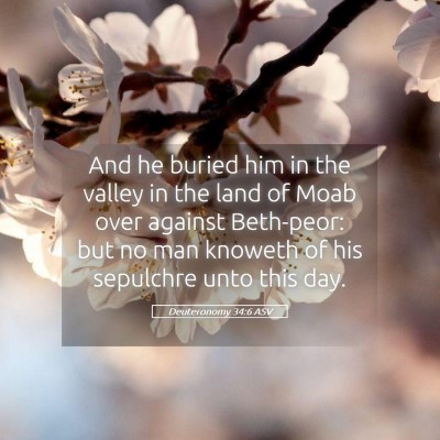 Picture 05 - Deuteronomy 34:6 ASV - And he buried him in the valley in the land of - Bible Verse Picture