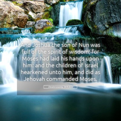 Picture 05 - Deuteronomy 34:9 ASV - And Joshua the son of Nun was full of the spirit - Bible Verse Picture