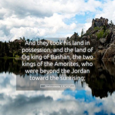 Picture 05 - Deuteronomy 4:47 ASV - And they took his land in possession, and the - Bible Verse Picture