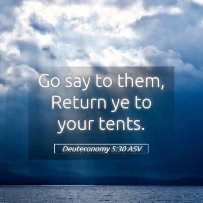 Picture 05 - Deuteronomy 5:30 ASV - Go say to them, Return ye to your - Bible Verse Picture