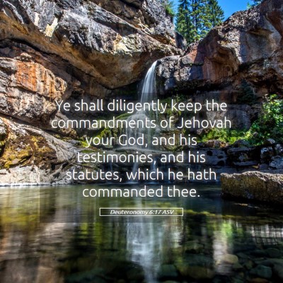Picture 05 - Deuteronomy 6:17 ASV - Ye shall diligently keep the commandments of - Bible Verse Picture
