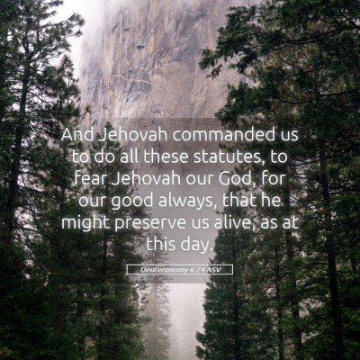 Picture 05 - Deuteronomy 6:24 ASV - And Jehovah commanded us to do all these - Bible Verse Picture