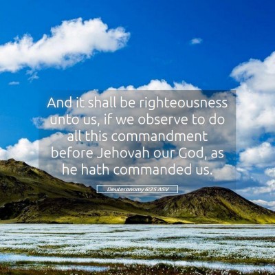 Picture 05 - Deuteronomy 6:25 ASV - And it shall be righteousness unto us, if we - Bible Verse Picture