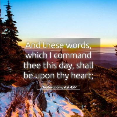 Picture 05 - Deuteronomy 6:6 ASV - And these words, which I command thee this day, - Bible Verse Picture