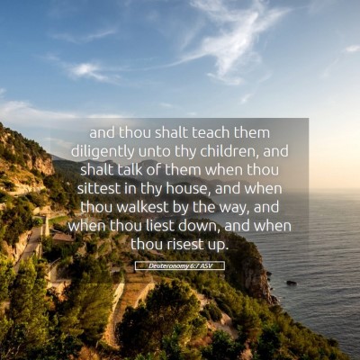 Picture 05 - Deuteronomy 6:7 ASV - and thou shalt teach them diligently unto thy - Bible Verse Picture