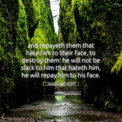 Picture 05 - Deuteronomy 7:10 ASV - and repayeth them that hate him to their face, to - Bible Verse Picture