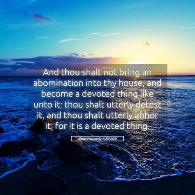 Picture 05 - Deuteronomy 7:26 ASV - And thou shalt not bring an abomination into thy - Bible Verse Picture