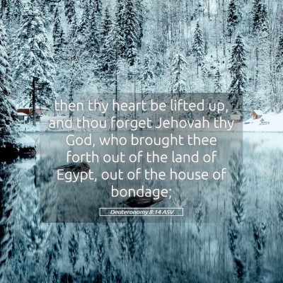 Picture 05 - Deuteronomy 8:14 ASV - then thy heart be lifted up, and thou forget - Bible Verse Picture