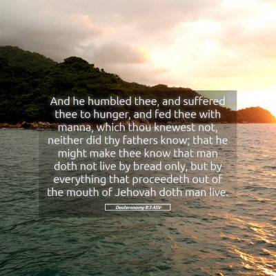Picture 05 - Deuteronomy 8:3 ASV - And he humbled thee, and suffered thee to hunger, - Bible Verse Picture
