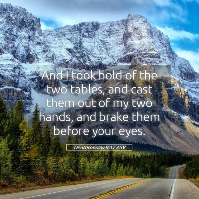 Picture 05 - Deuteronomy 9:17 ASV - And I took hold of the two tables, and cast them - Bible Verse Picture