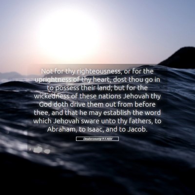 Picture 05 - Deuteronomy 9:5 ASV - Not for thy righteousness, or for the uprightness - Bible Verse Picture
