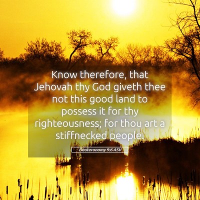 Picture 05 - Deuteronomy 9:6 ASV - Know therefore, that Jehovah thy God giveth thee - Bible Verse Picture