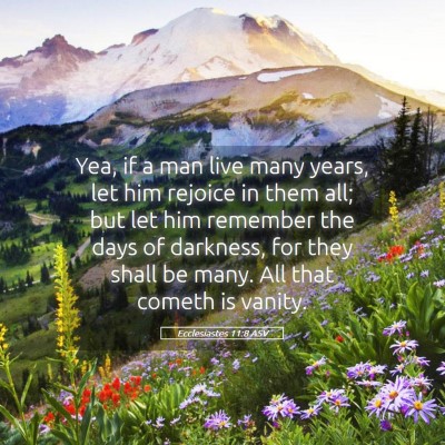 Picture 05 - Ecclesiastes 11:8 ASV - Yea, if a man live many years, let him rejoice in - Bible Verse Picture