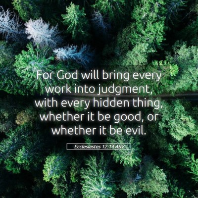 Picture 05 - Ecclesiastes 12:14 ASV - For God will bring every work into judgment, with - Bible Verse Picture