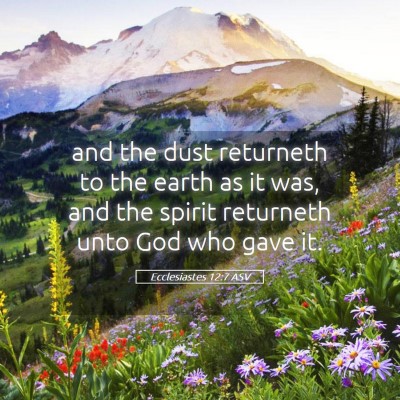 Picture 05 - Ecclesiastes 12:7 ASV - and the dust returneth to the earth as it was, - Bible Verse Picture
