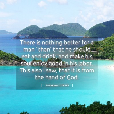 Picture 05 - Ecclesiastes 2:24 ASV - There is nothing better for a man `than' that he - Bible Verse Picture
