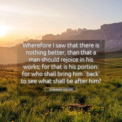 Picture 05 - Ecclesiastes 3:22 ASV - Wherefore I saw that there is nothing better, - Bible Verse Picture