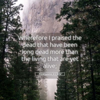 Picture 05 - Ecclesiastes 4:2 ASV - Wherefore I praised the dead that have been long - Bible Verse Picture