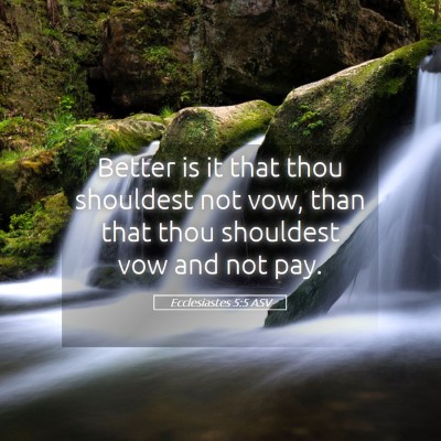 Picture 05 - Ecclesiastes 5:5 ASV - Better is it that thou shouldest not vow, than - Bible Verse Picture
