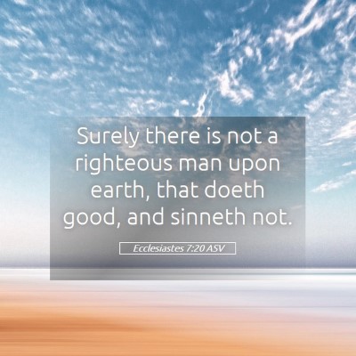 Picture 05 - Ecclesiastes 7:20 ASV - Surely there is not a righteous man upon earth, - Bible Verse Picture