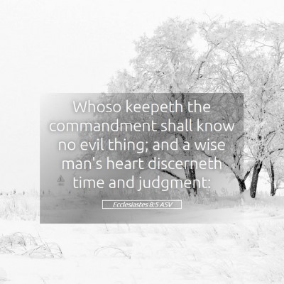 Picture 05 - Ecclesiastes 8:5 ASV - Whoso keepeth the commandment shall know no evil - Bible Verse Picture