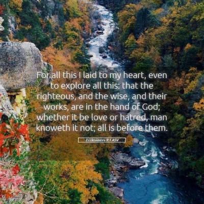 Picture 05 - Ecclesiastes 9:1 ASV - For all this I laid to my heart, even to explore - Bible Verse Picture
