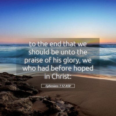 Picture 05 - Ephesians 1:12 ASV - to the end that we should be unto the praise of - Bible Verse Picture