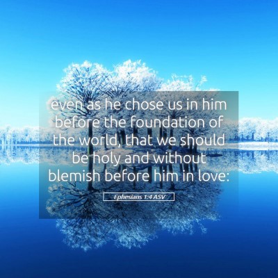 Picture 05 - Ephesians 1:4 ASV - even as he chose us in him before the foundation - Bible Verse Picture