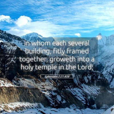 Picture 05 - Ephesians 2:21 ASV - in whom each several building, fitly framed - Bible Verse Picture