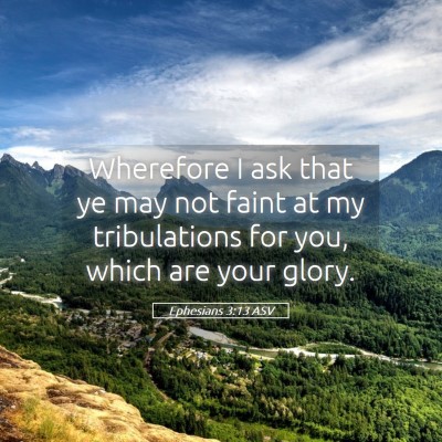 Picture 05 - Ephesians 3:13 ASV - Wherefore I ask that ye may not faint at my - Bible Verse Picture