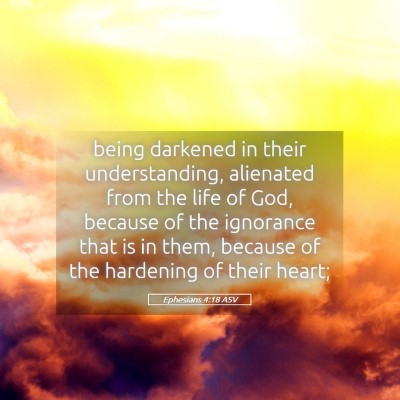 Picture 05 - Ephesians 4:18 ASV - being darkened in their understanding, alienated - Bible Verse Picture
