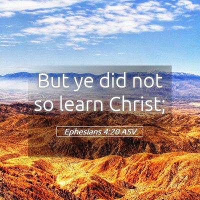 Picture 05 - Ephesians 4:20 ASV - But ye did not so learn - Bible Verse Picture