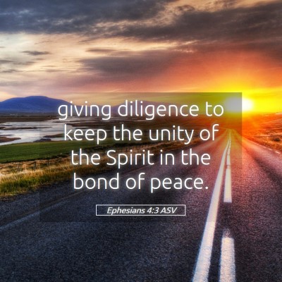 Picture 05 - Ephesians 4:3 ASV - giving diligence to keep the unity of the Spirit - Bible Verse Picture