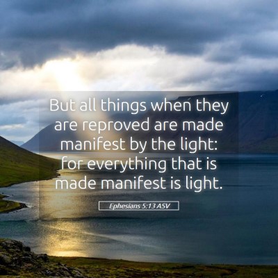 Picture 05 - Ephesians 5:13 ASV - But all things when they are reproved are made - Bible Verse Picture