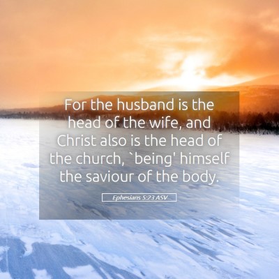 Picture 05 - Ephesians 5:23 ASV - For the husband is the head of the wife, and - Bible Verse Picture